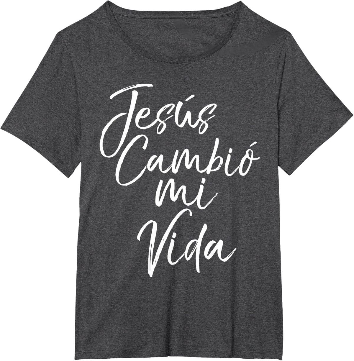 Spanish Christian Español Bible Verse Jesus Cambió Mi Vida T-Shirt - Dark Heather Grey
