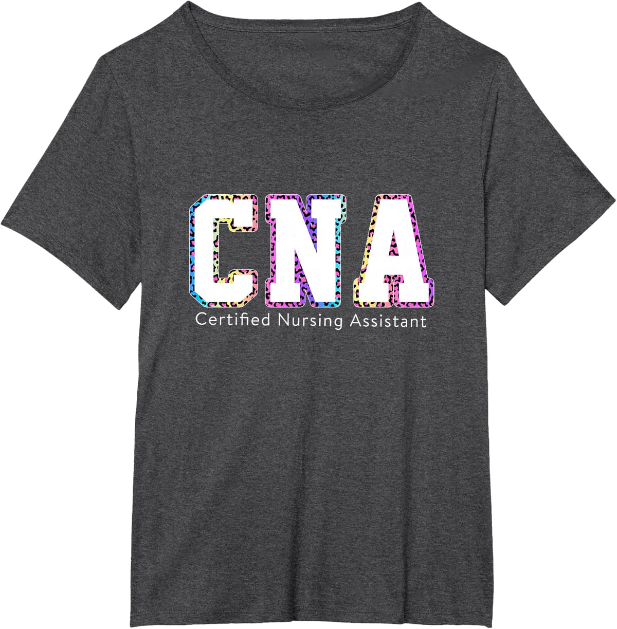 Leopard Tie Dye CNA Nurse Life Certified Nursing Assistants T-Shirt - Dark Heather Grey
