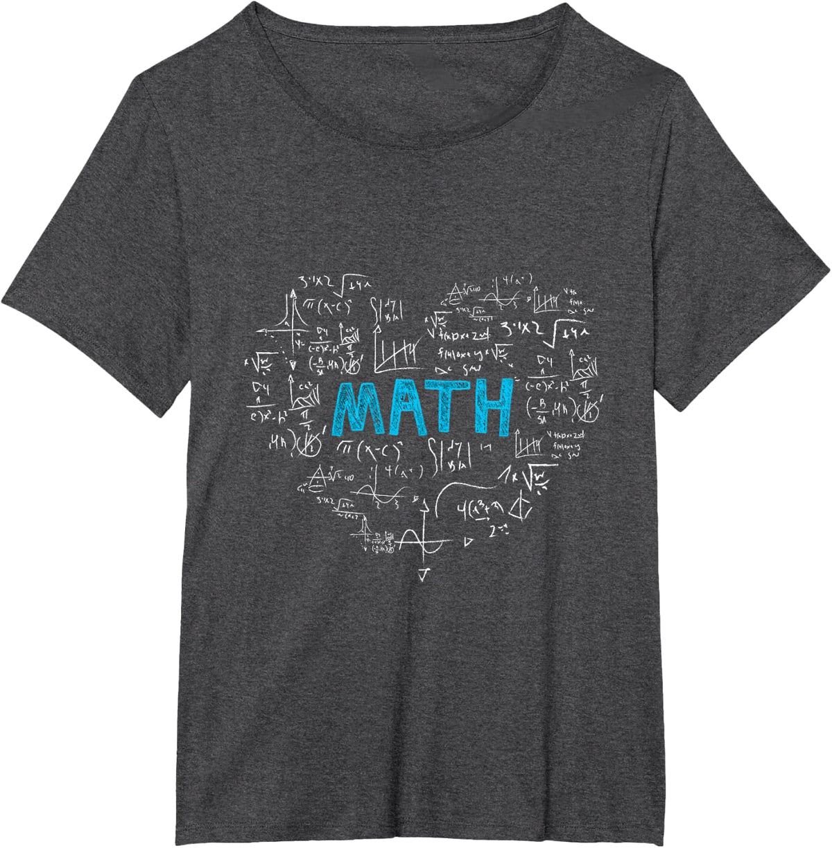 math lover heart Mathematics Geek gift kids boys men teacher T-Shirt - Dark Heather Grey
