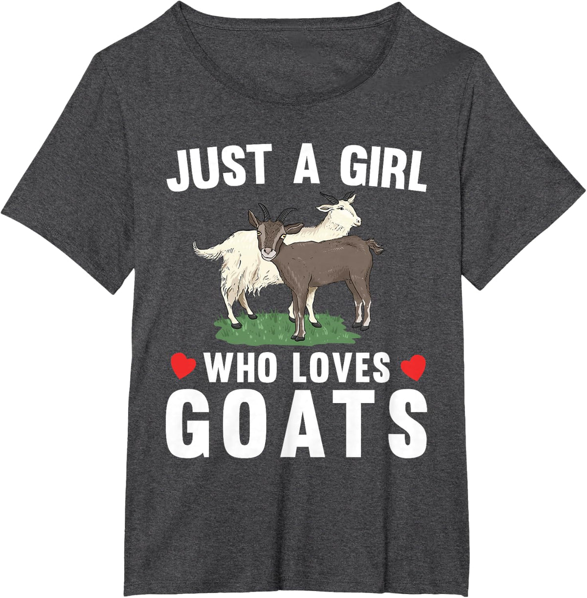 Cute Goat Art For Women Girls Farm Animal Farmer Goat Lover T-Shirt - Dark Heather Grey