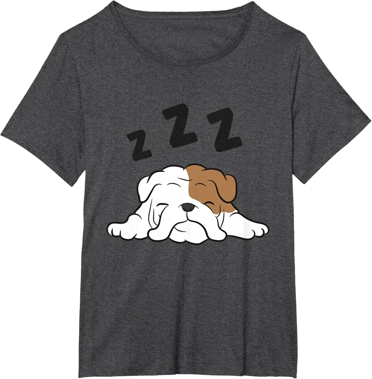 English Bulldog Tired Pajama Cute English Bulldog T-Shirt - Dark Heather Grey
