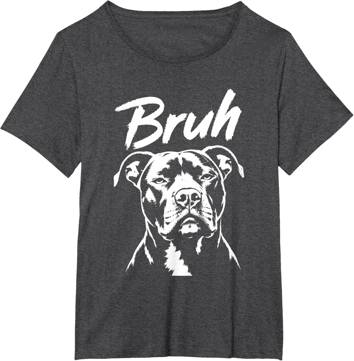Bruh Funny Pitbull Meme Dog Lover Men Women T-Shirt - Dark Heather Grey