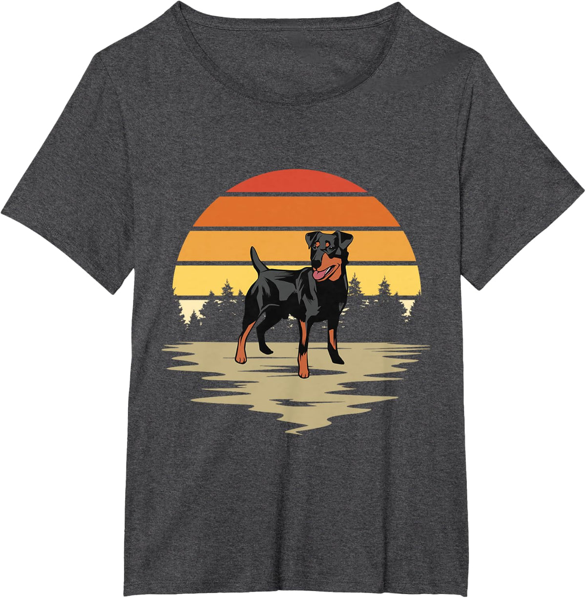 German Hunting Dog Retro Jagdterrier Vintage T-Shirt - Dark Heather Grey