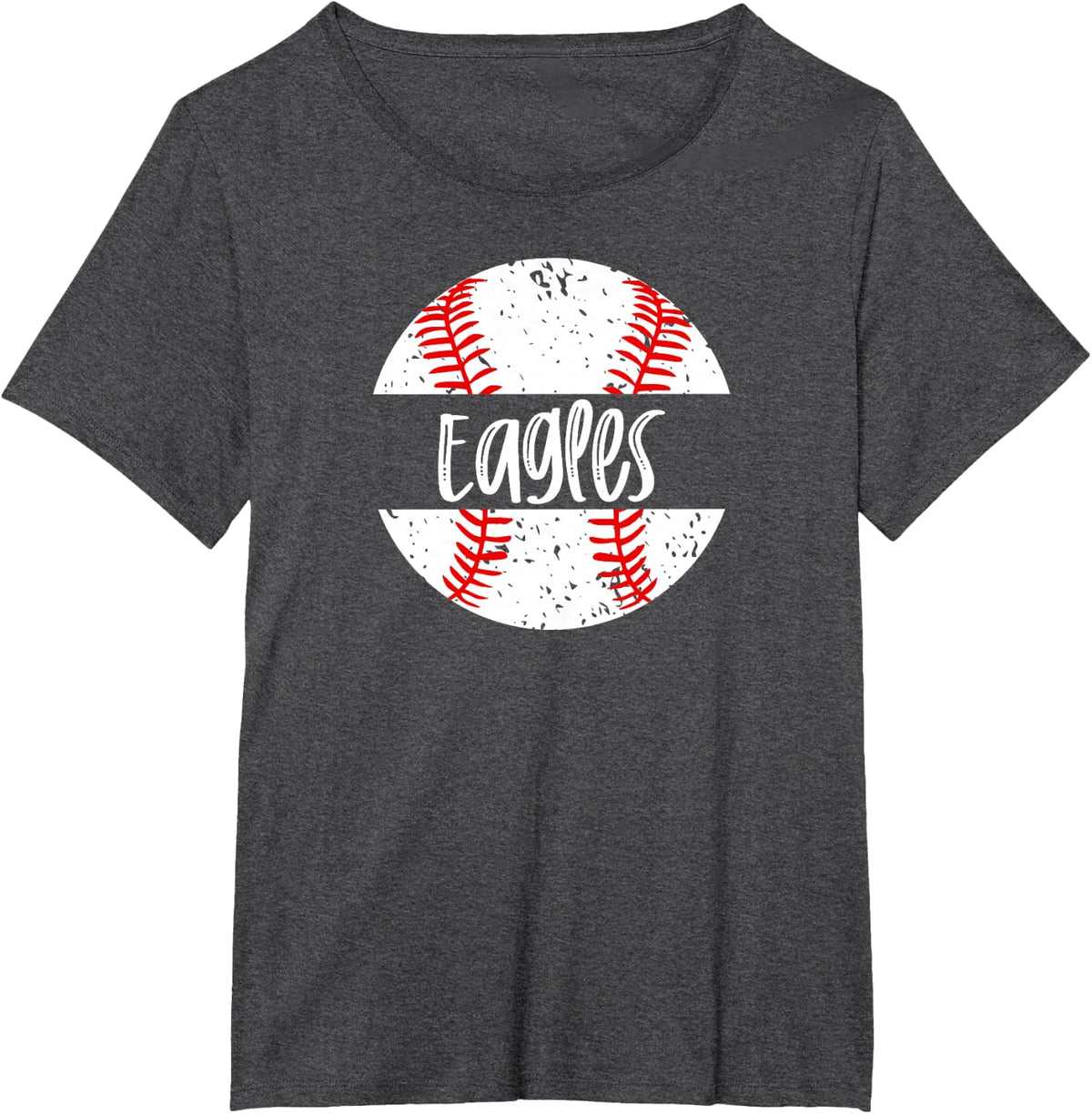 Eagles Baseball Team Mascot School Spirit Game Day T-Shirt - Dark Heather Grey