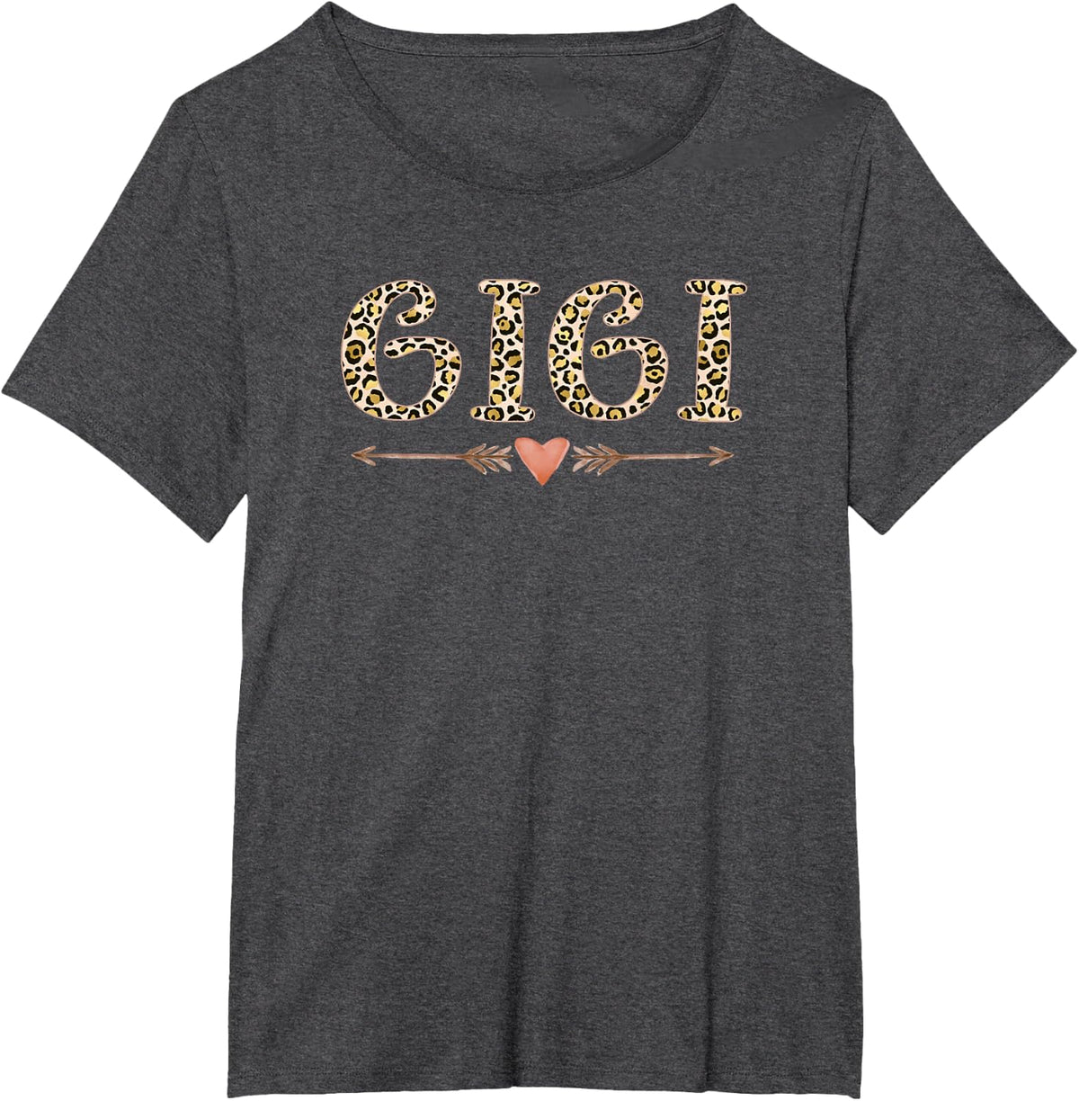 Leopard Print Gigi T-Shirt - Dark Heather Grey
