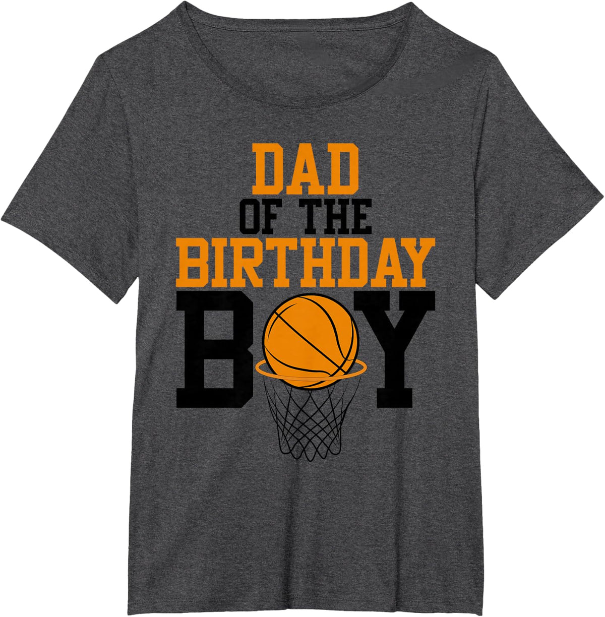 Dad of The Birthday Boy Basketball Family Birthday T-Shirt - Dark Heather Grey