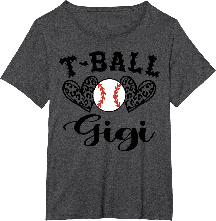 T-Ball Gigi Leopard Funny T-Ball Gigi Tee Shirt For Women Mothers Day Gift T Shirts - Dark Heather Grey