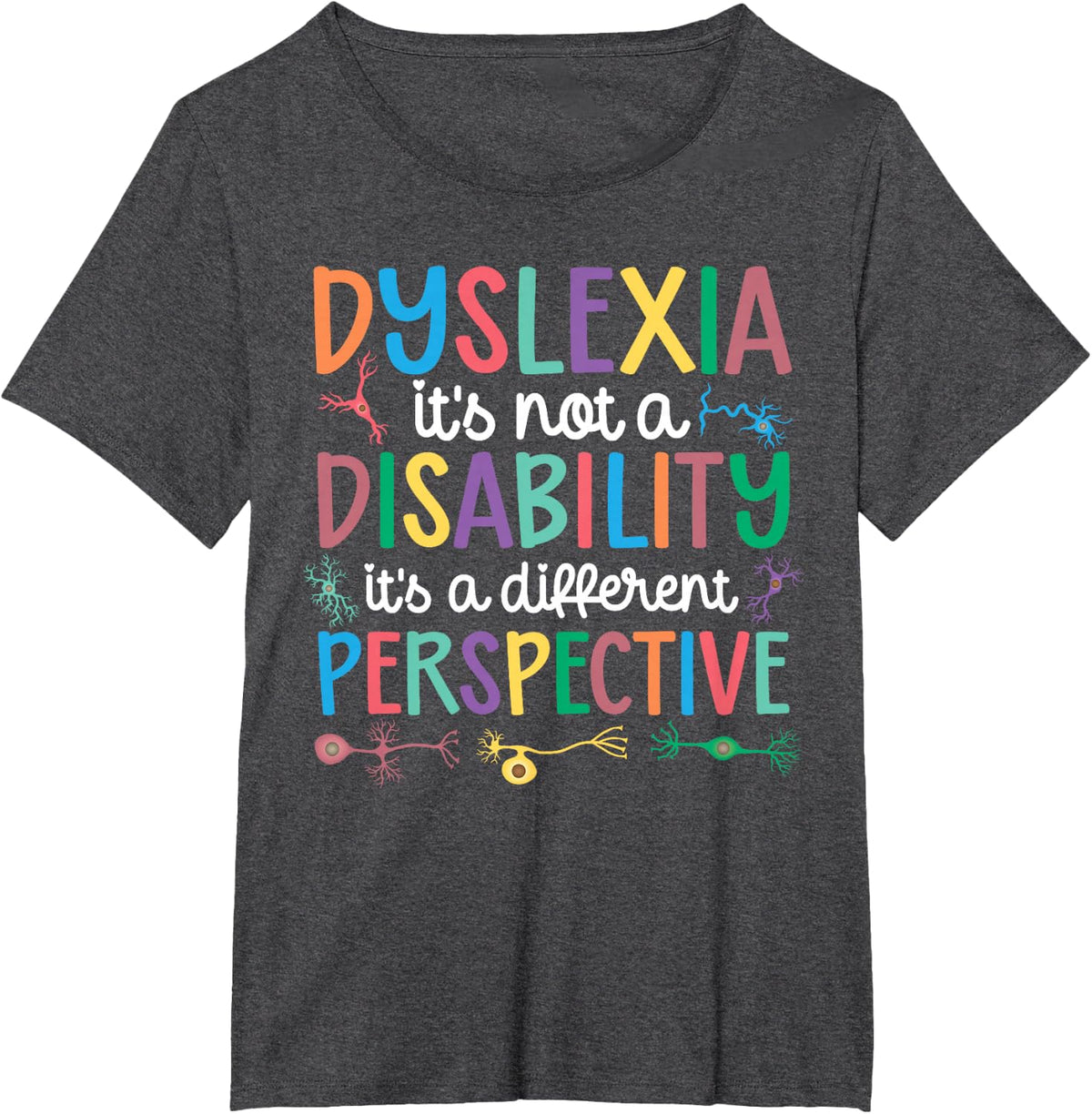 Dyslexia Awareness Month Dyslexia Warrior Dyslexia Support T-Shirt - Dark Heather Grey