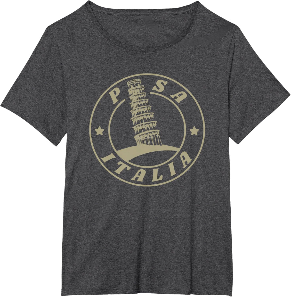 Leaning Tower of Pisa / Italy / Holiday T-Shirt - Dark Heather Grey