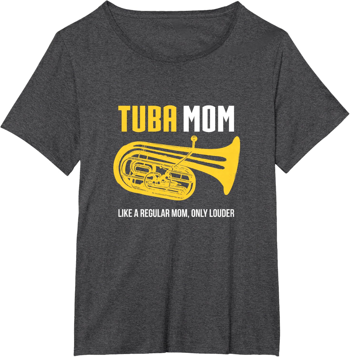 Tuba Mom Shirt, Funny Cute Marching Band Gift T-Shirt - Dark Heather Grey