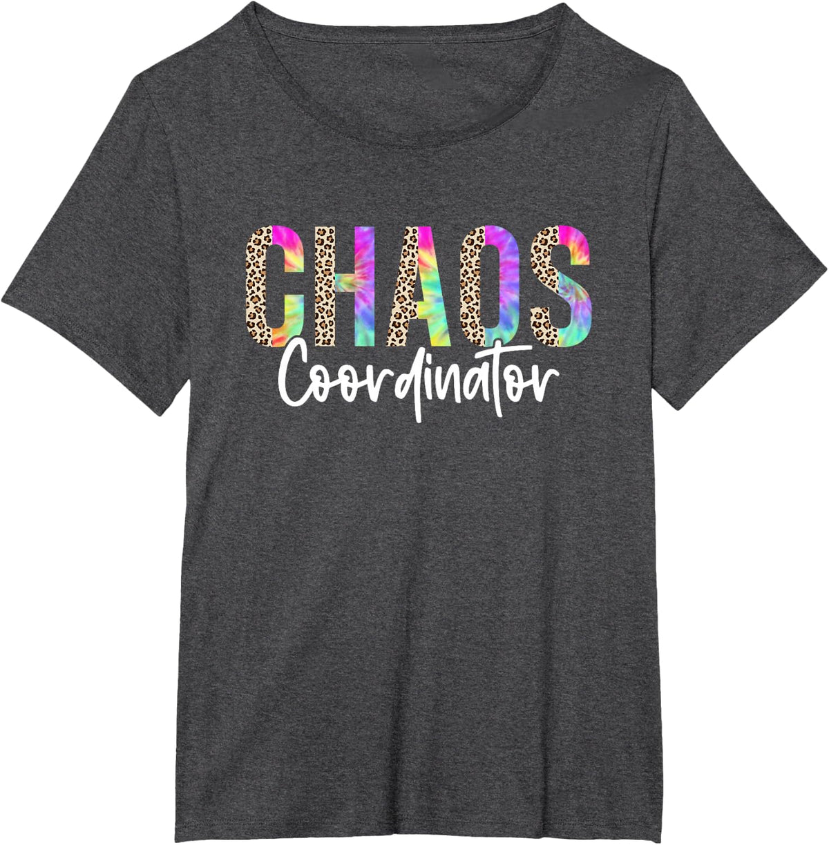 Funny Sarcastic Shirts For Women Chaos Coordinator Leopard Humor Tees T Shirts - Dark Heather Grey