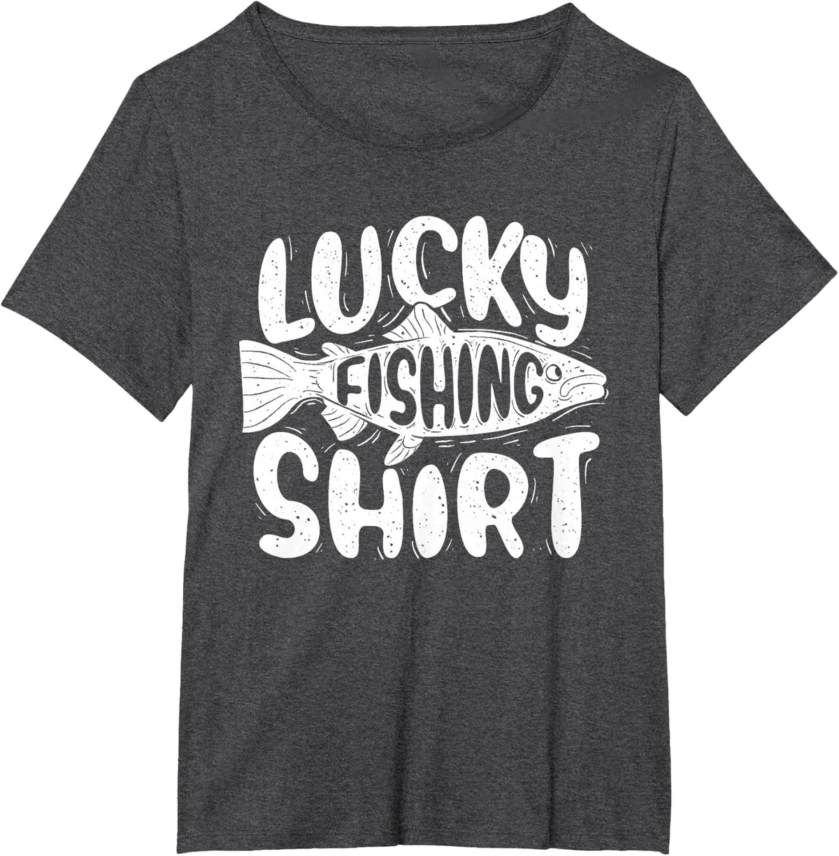 Lucky Fishing Shirt - Fish Lover Fisherman Angling Angler T-Shirt - Dark Heather Grey