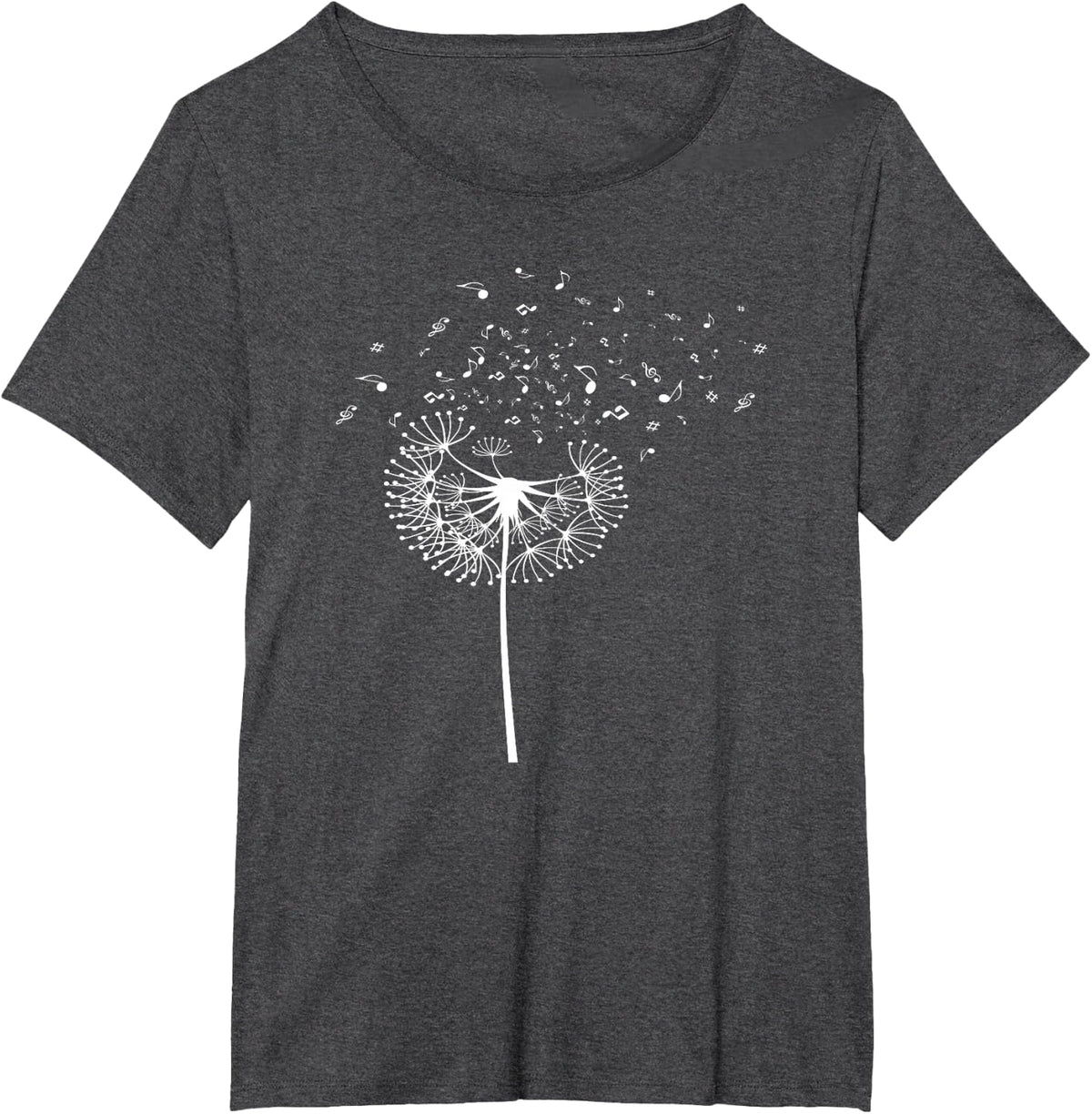 Dandelion Music Notes Orchestra Member T-Shirt - Dark Heather Grey