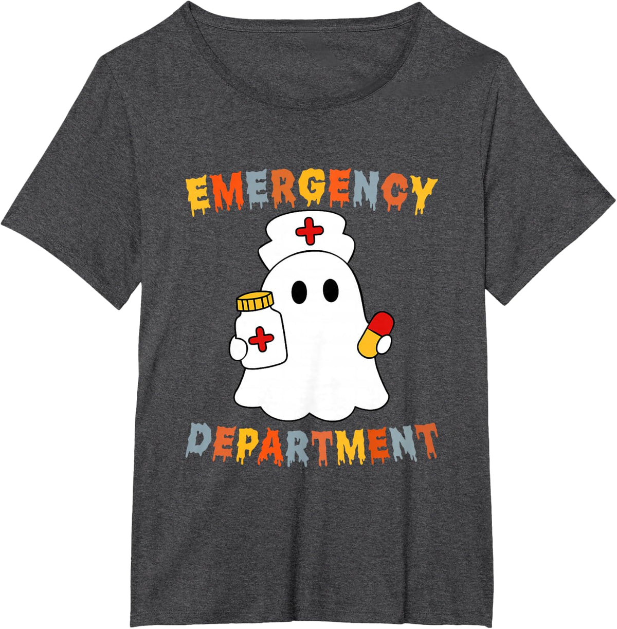 Emergency Department Halloween Emergency ER Nurse Halloween T-Shirt - Dark Heather Grey