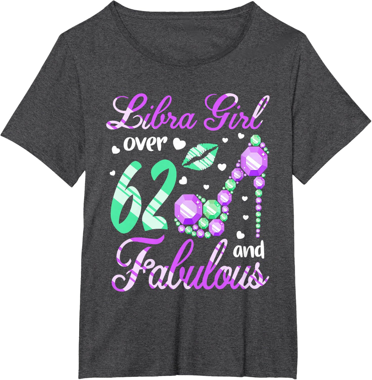 Libra Girl Over 62 Years Old and Fabulous 62nd Birthday T-Shirt - Dark Heather Grey