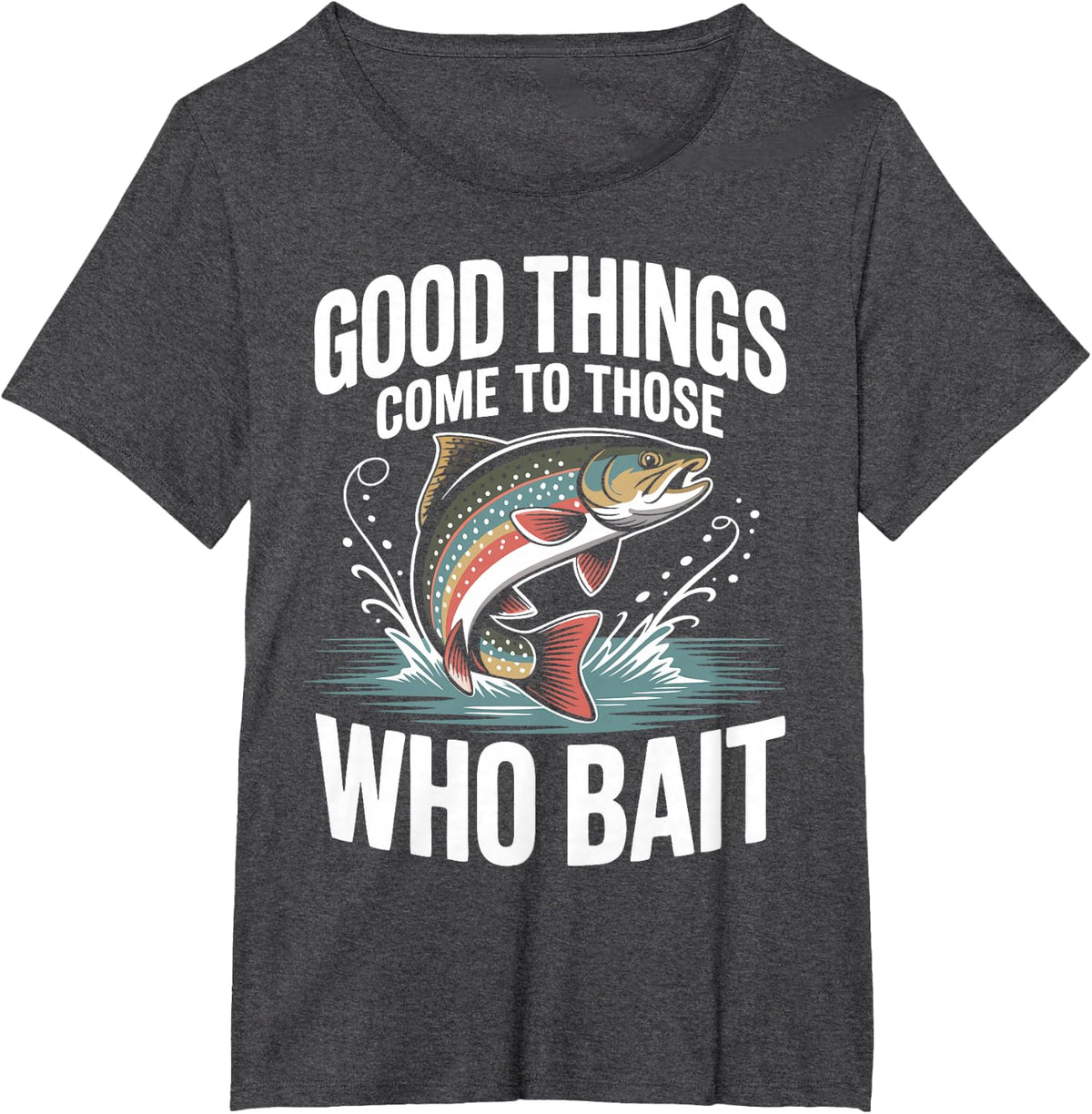 Funny Fishing Pun T-Shirt - Dark Heather Grey