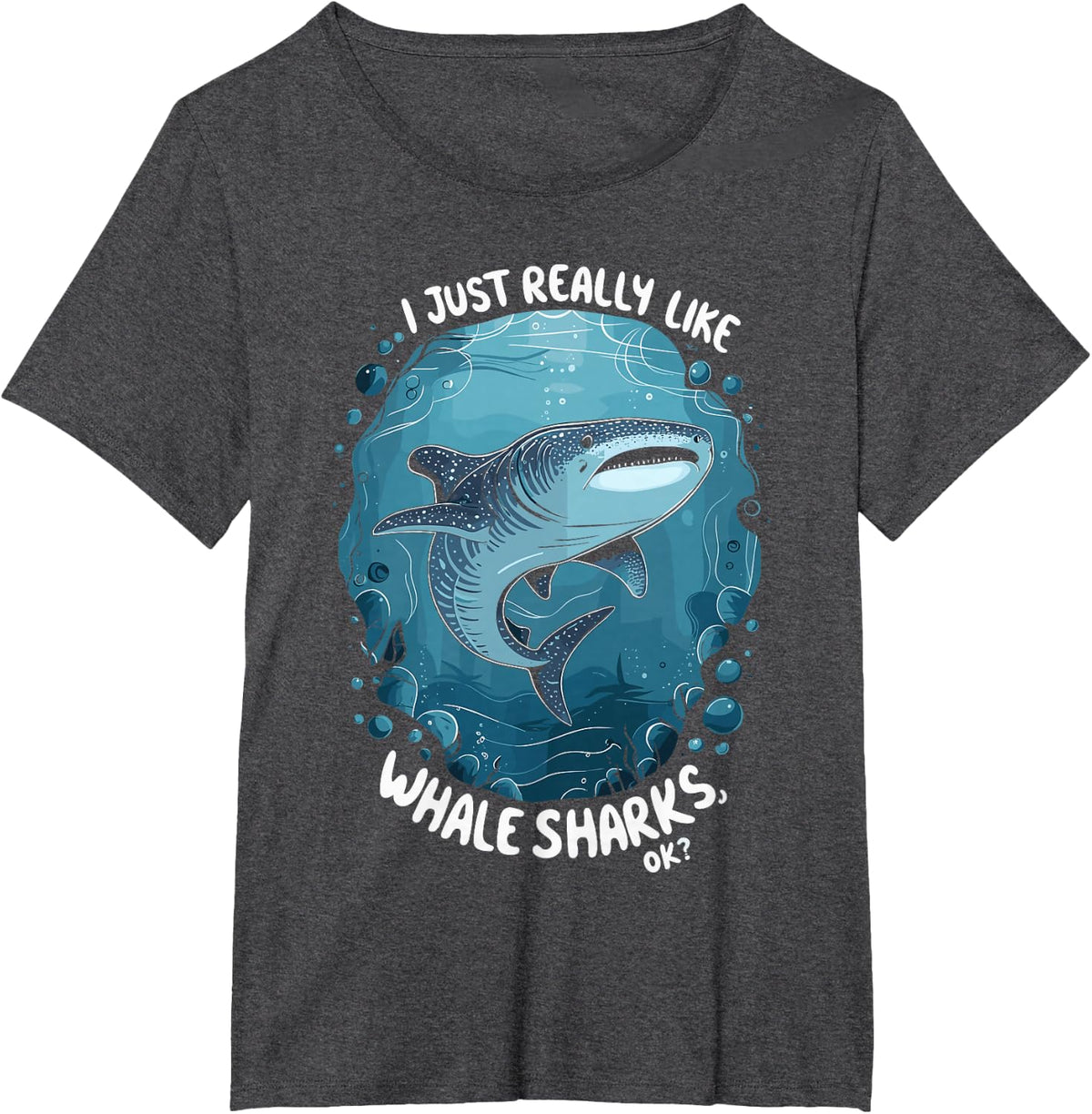 Whale Shark Ocean Wildlife T-Shirt - Dark Heather Grey
