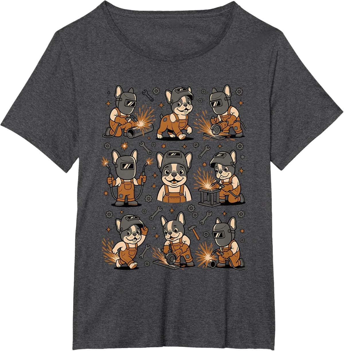 Funny Welder Dogs Work Metalworker Welding for Men Women T-Shirt - Dark Heather Grey