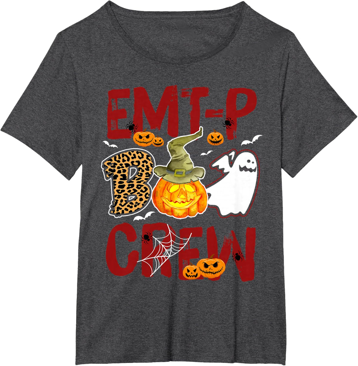 EMT-P Boo Crew Halloween Paramedic Match T-Shirt - Dark Heather Grey