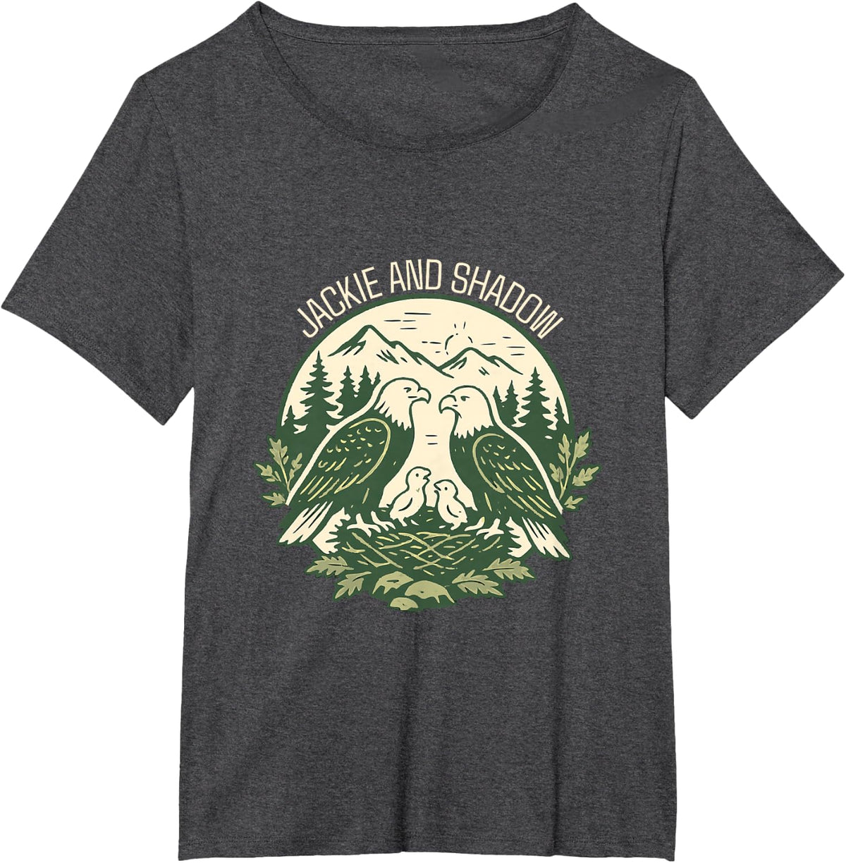 Jackie And Shadow Bald Eagle Vintage Nature Lovers T-Shirt - Dark Heather Grey