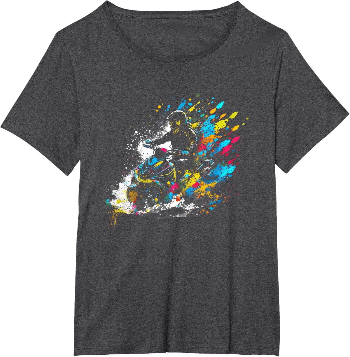 Splash Art Snowmobile Snow Machine Ski-Doo Snowmobiles T-Shirt - Dark Heather Grey
