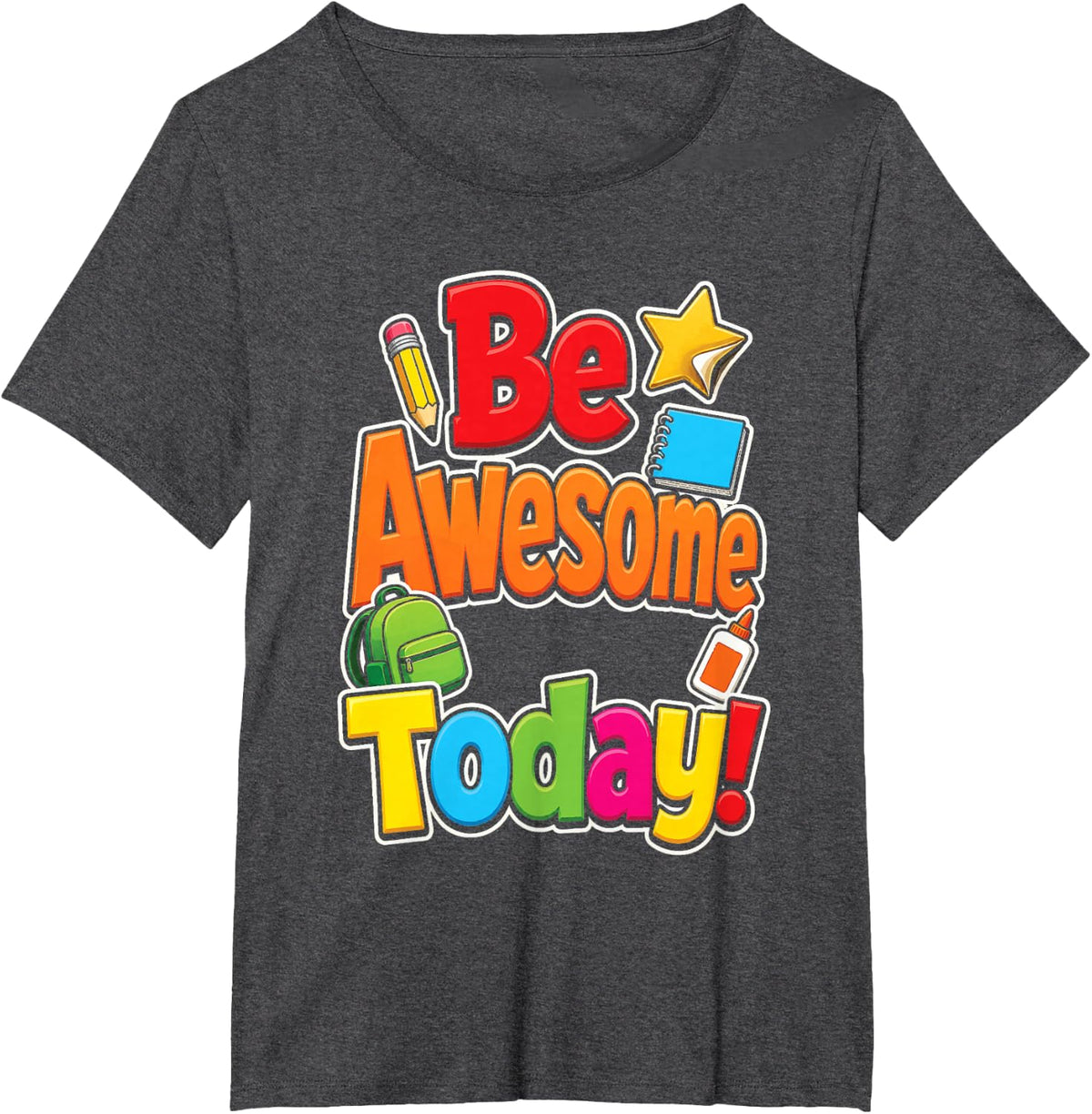 Elementary Teacher Be Awesome Today Back to School Kids T-Shirt - Dark Heather Grey