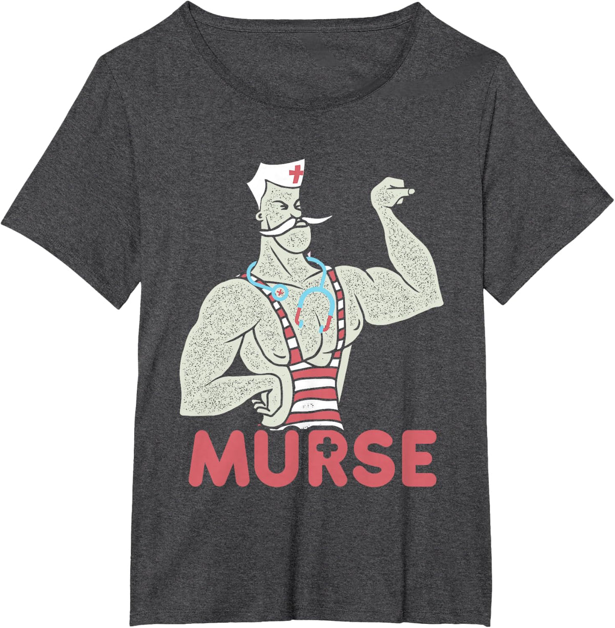 Funny Male Nurse Murse T-Shirt - Dark Heather Grey
