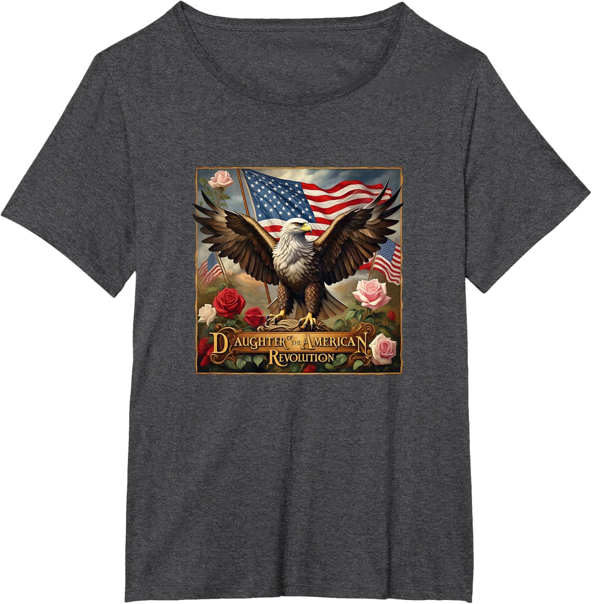 Daughter eagle American Revolution USA history lineage pride T-Shirt - Dark Heather Grey