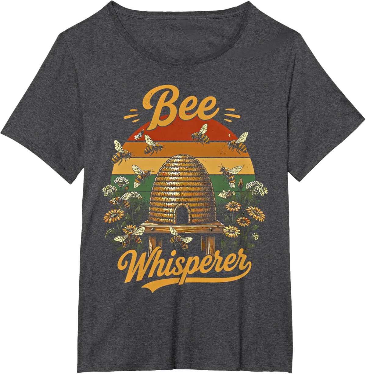Bee Whisperer Beekeeping Honey Honeycomb Bees Beekeeper T-Shirt - Dark Heather Grey
