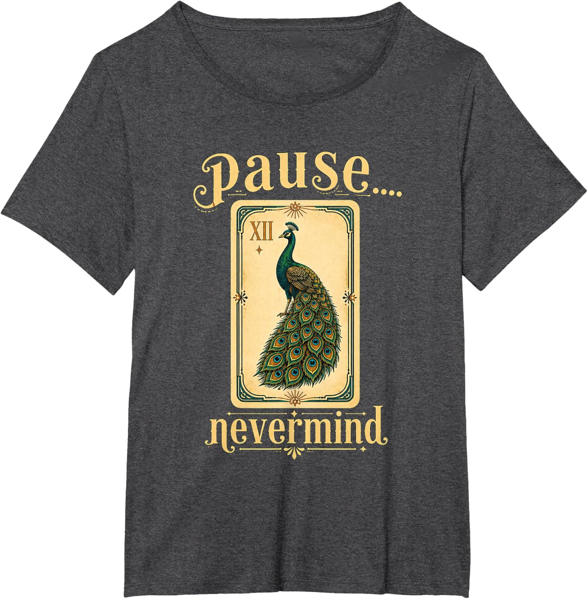 Pause Nevermind Vintage Funny Mahjong Lovers Tile Game T-Shirt - Dark Heather Grey