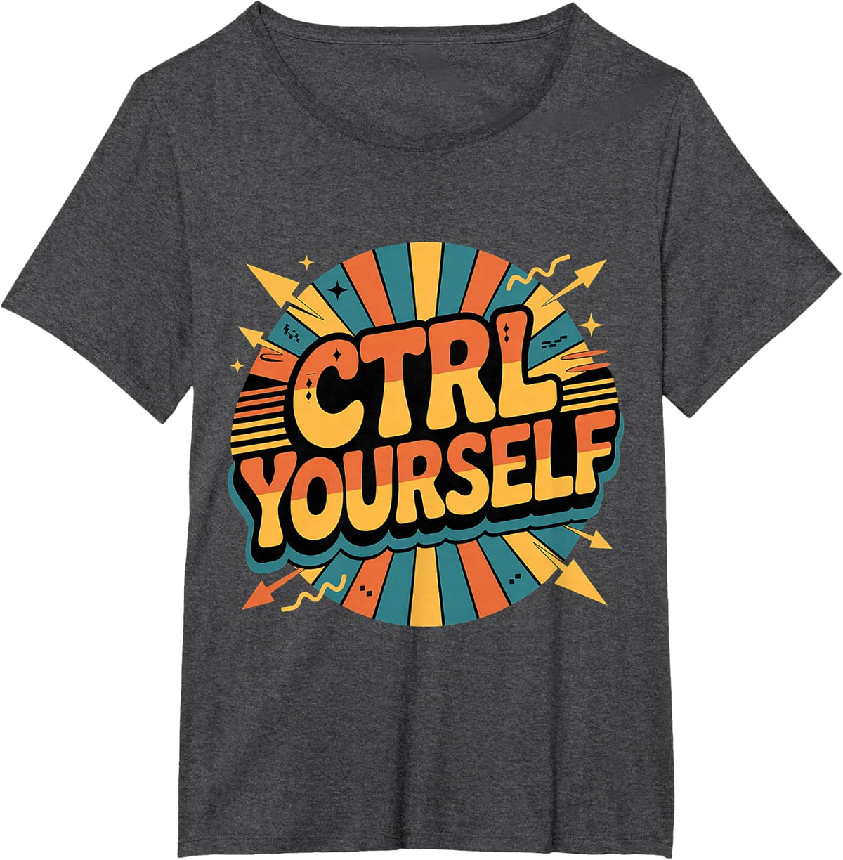 Ctrl Yourself Coding Programmer Keyboard Jokes - T-Shirt - Dark Heather Grey