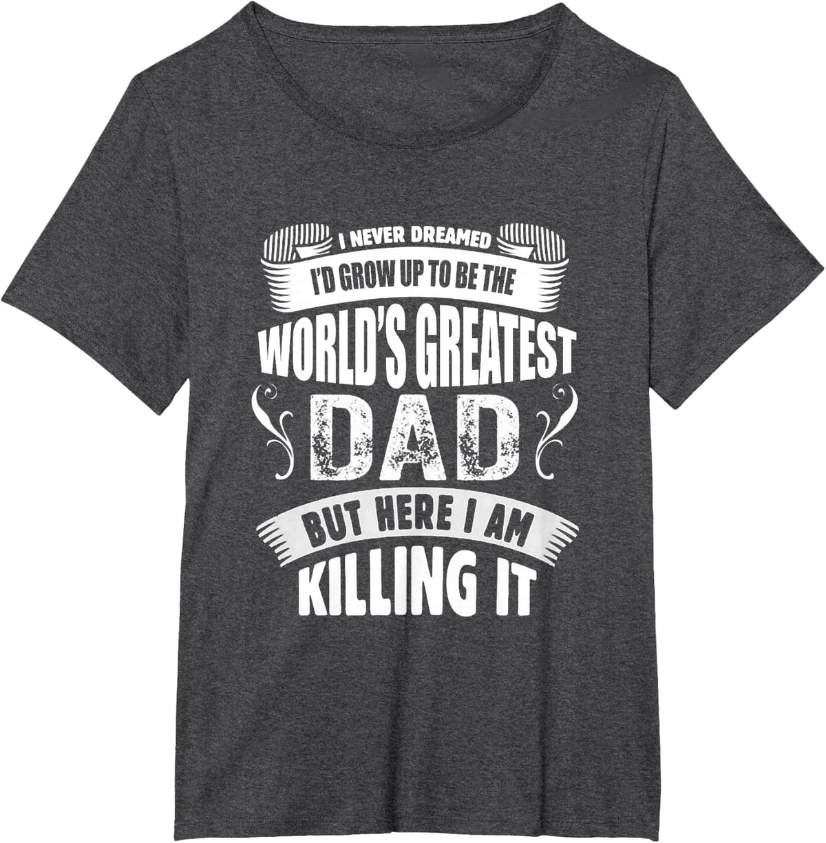 The World's Greatest Dad Tshirt, Tee T-Shirt - Dark Heather Grey