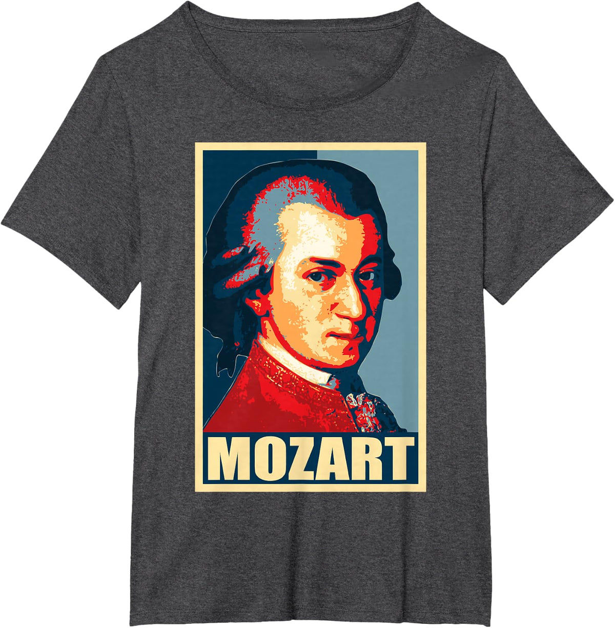 Mozart Classical Music Composer Retro T-Shirt - Dark Heather Grey