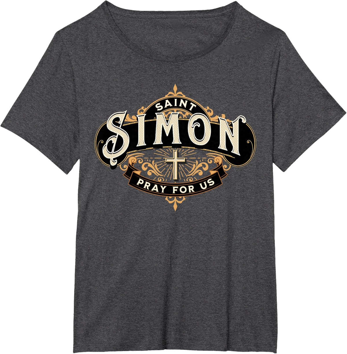 St Simon Twelve Apostles of Jesus Catholic Saint T-Shirt - Dark Heather Grey