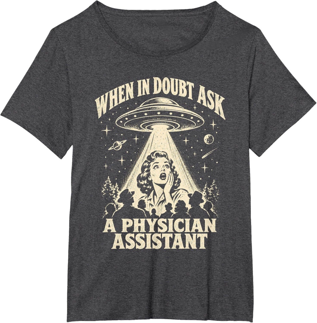 When in Doubt Ask A Physician Assistant Medical T-Shirt - Dark Heather Grey