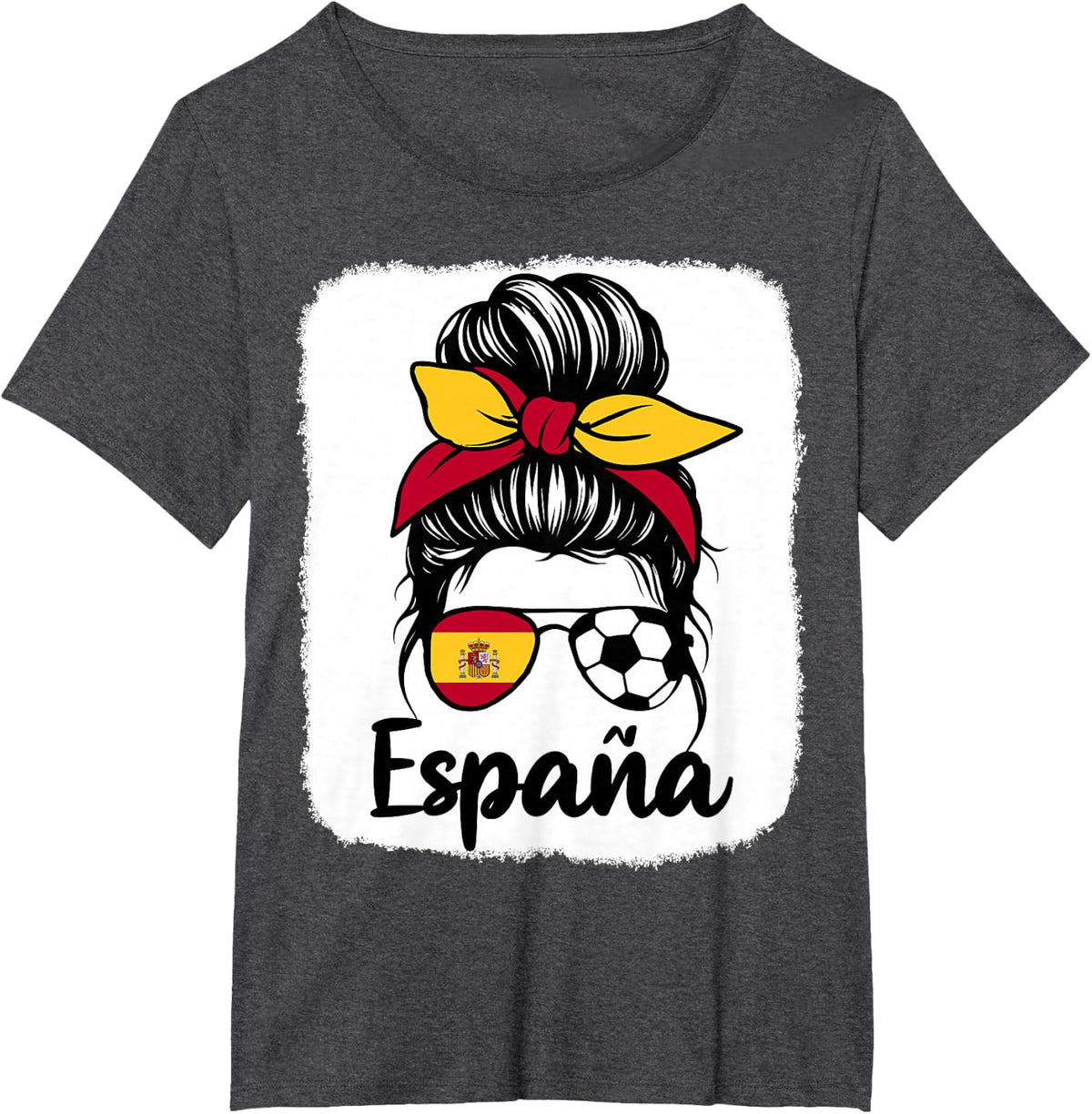 España Flag Women Mujeres Spain Proud Spanish Fans Supporter T-Shirt - Dark Heather Grey