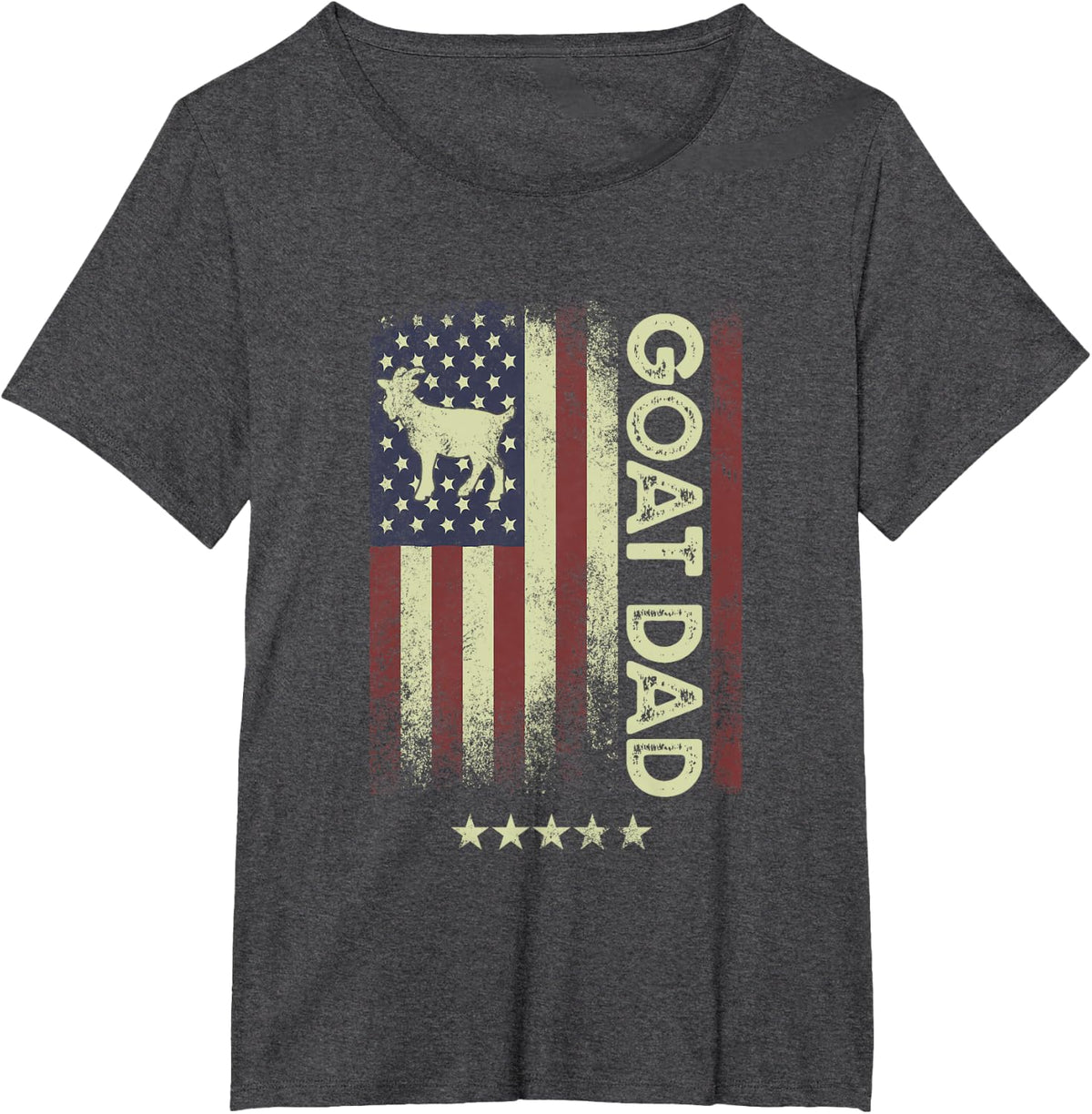USA American Flag - Goat Dad T-Shirt for Women Men - Dark Heather Grey