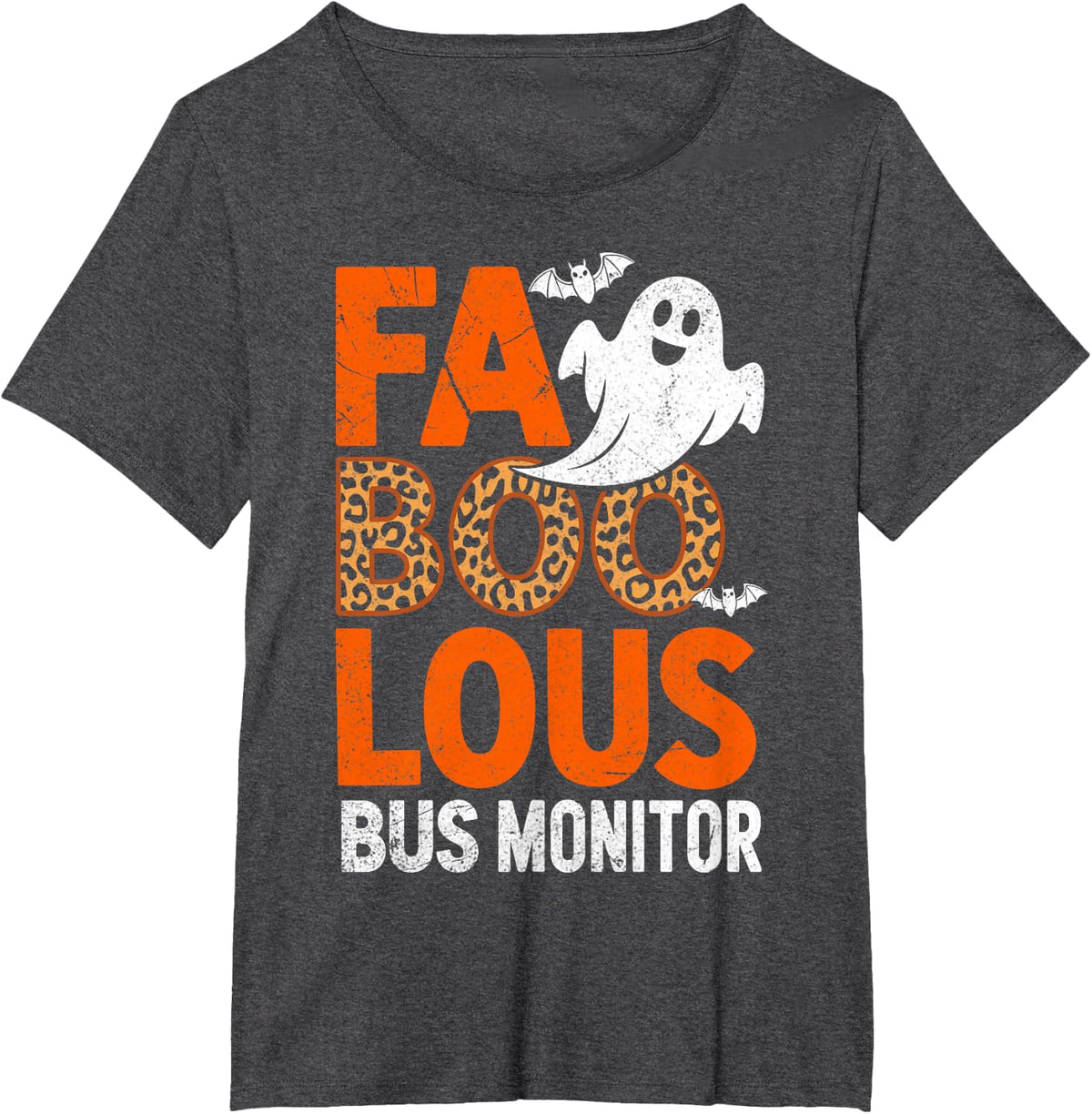 FA Boo Lous Bus Monitor - Halloween Scary Bus Aide Gifts T-Shirt - Dark Heather Grey