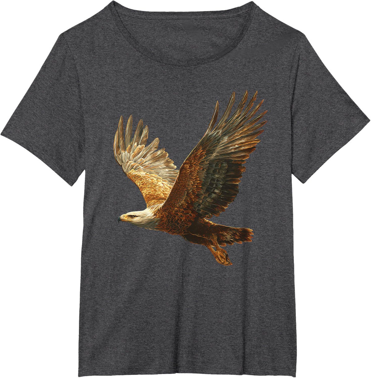 Eagle Bird Lover Motif Wildlife Forest Animal Art Graphic T-Shirt - Dark Heather Grey