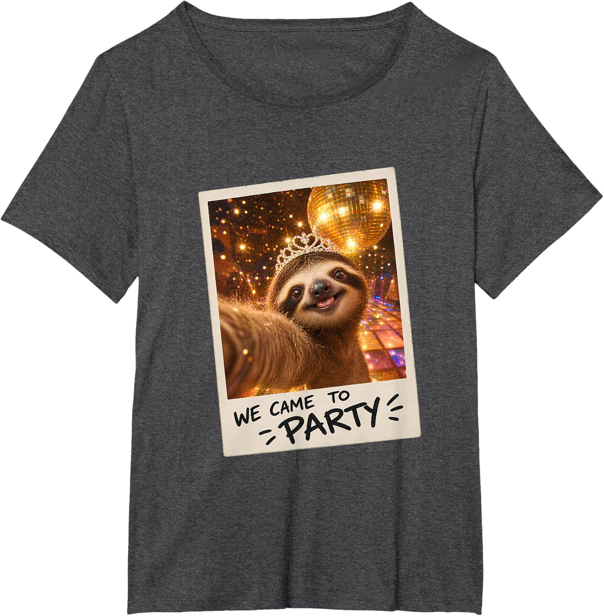 We Came to Party Sloth Selfie Bachelorette T-Shirt - Dark Heather Grey