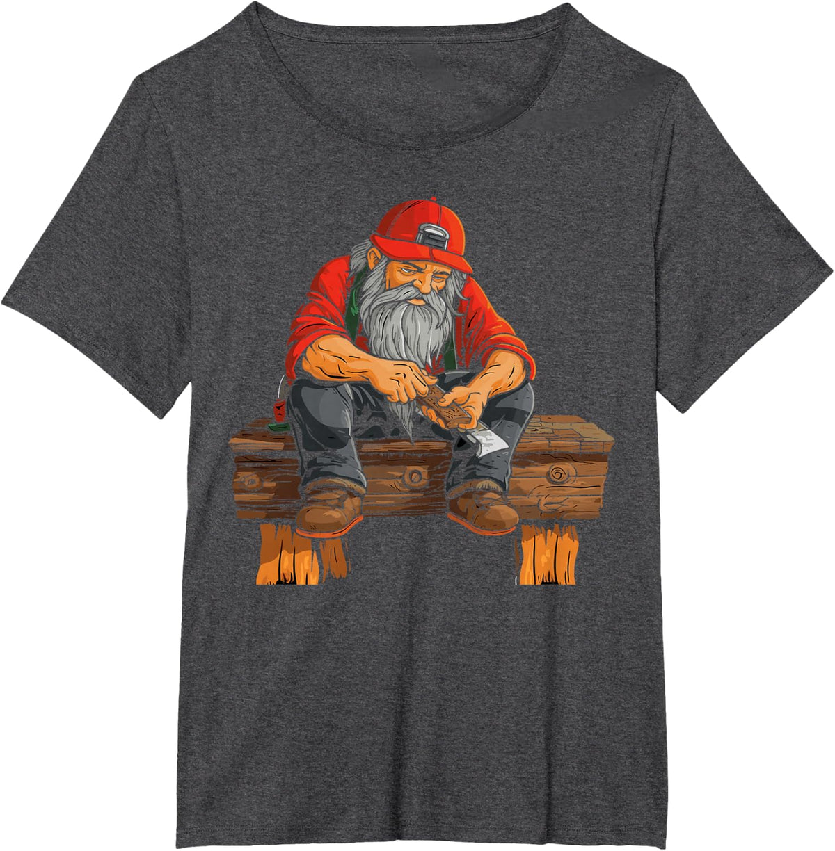 Whittling Wood Carving Woodworker Woodcarving Whittler T-Shirt - Dark Heather Grey