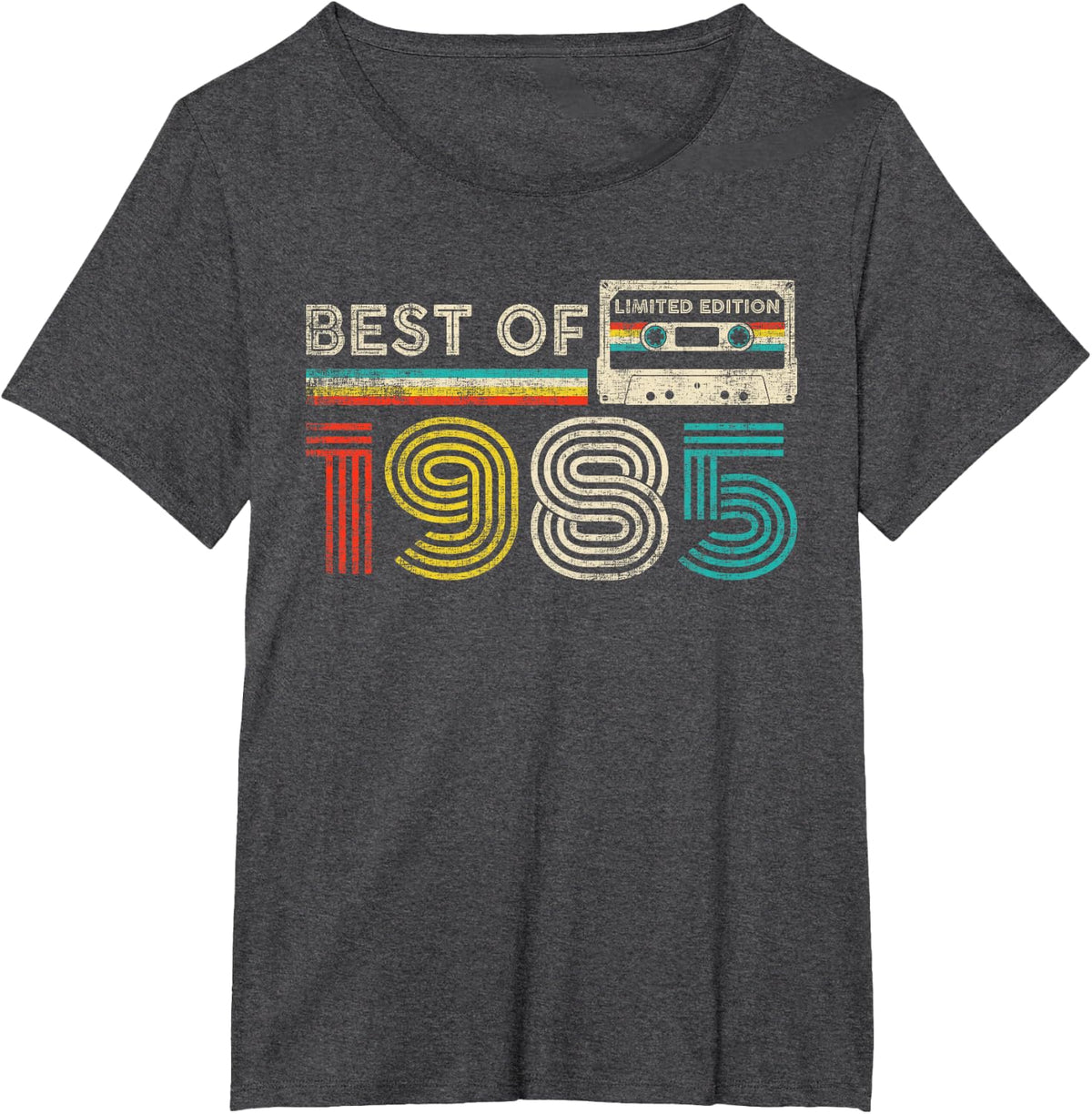 Best Of 1985 Classic Birthday 1985 Cassette Tape Vintage T-Shirt - Dark Heather Grey