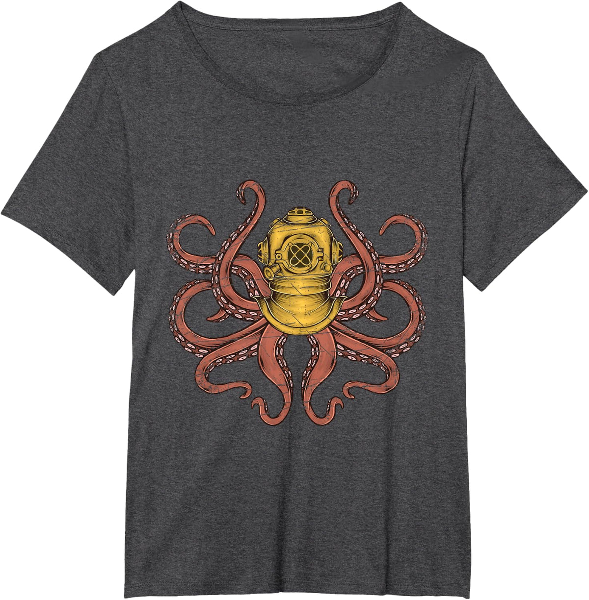 Diving Octopus T-Shirt - Dark Heather Grey