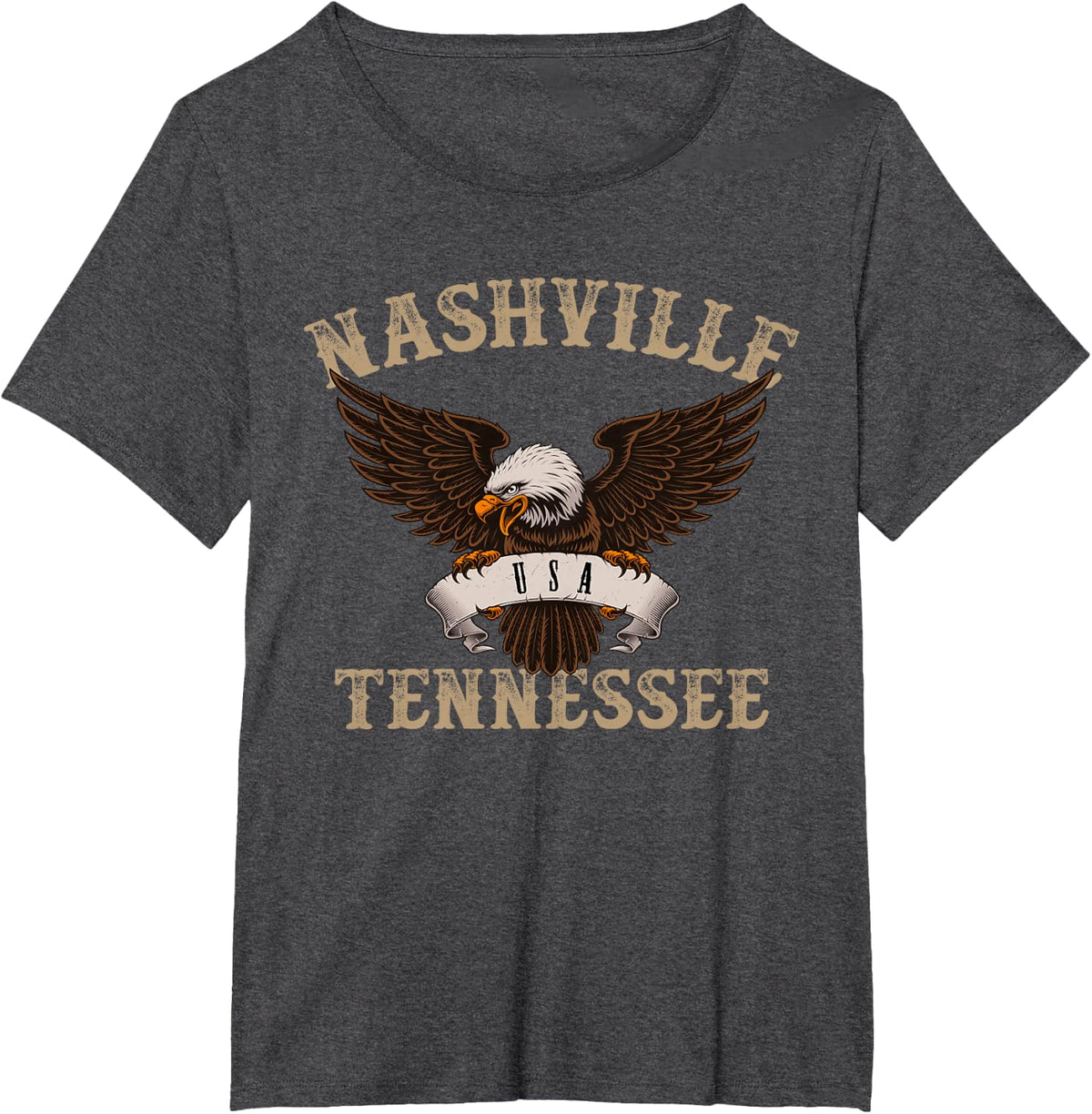 Nashville Tennessee USA Bald Eagle T-Shirt - Dark Heather Grey