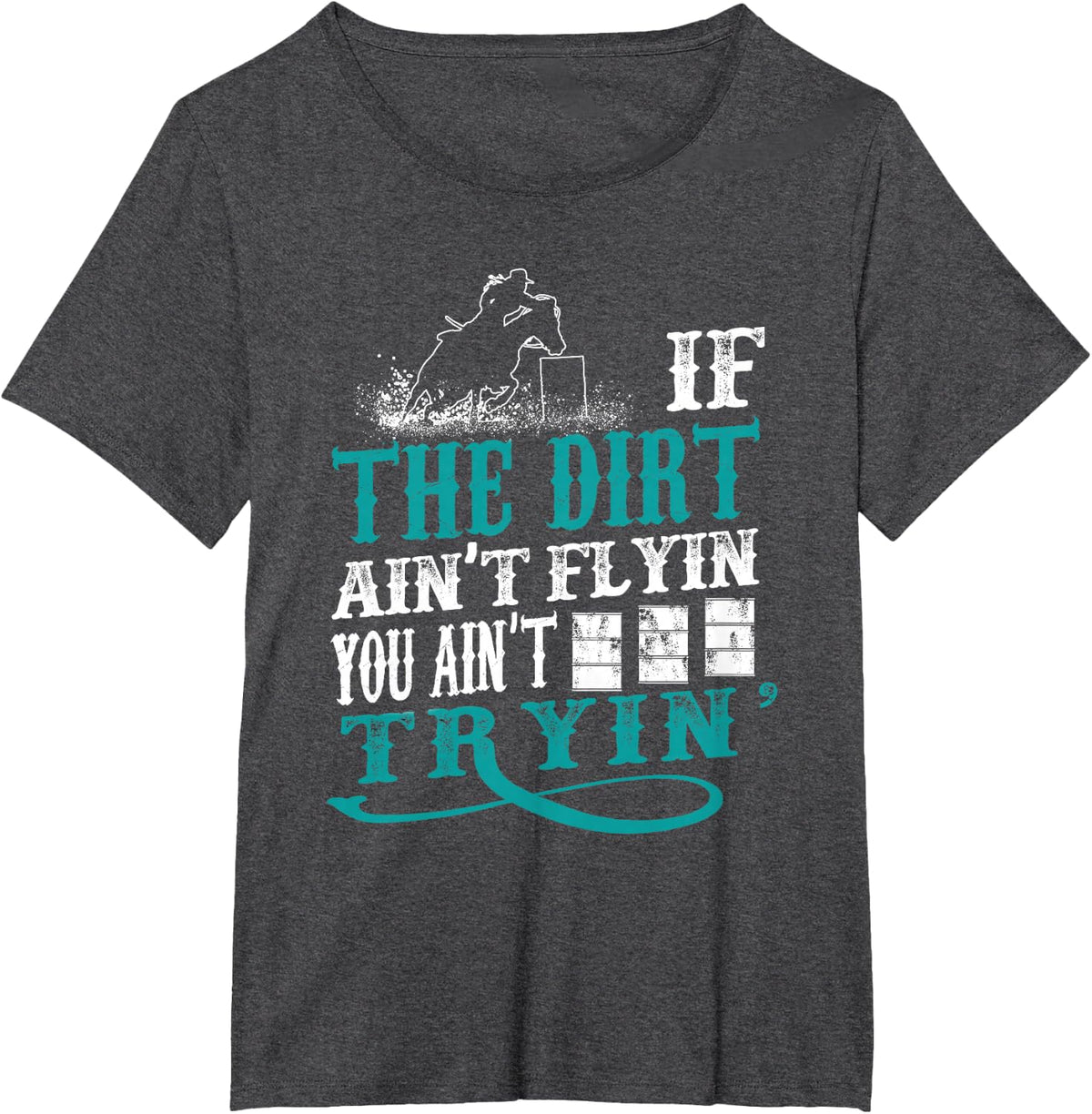 Funny Barrel Racer Outfit For Girls & Women Turquoise Equestrian Archery T-Shirt Small Classic Fit Crew Neck Lace