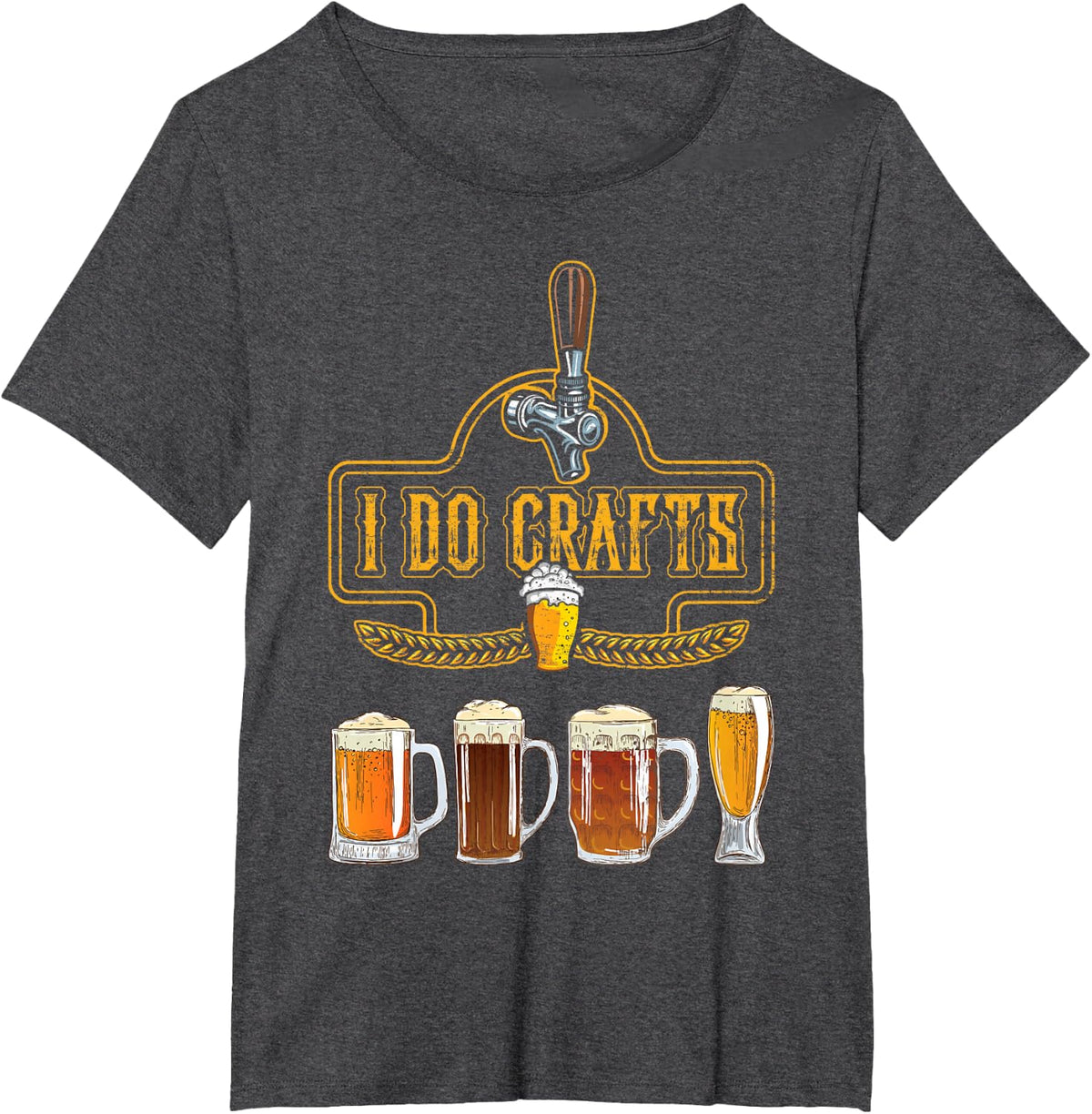 Craft Beer I Do Crafts Home Brew All Type Of Beer Glass T-Shirt - Dark Heather Grey