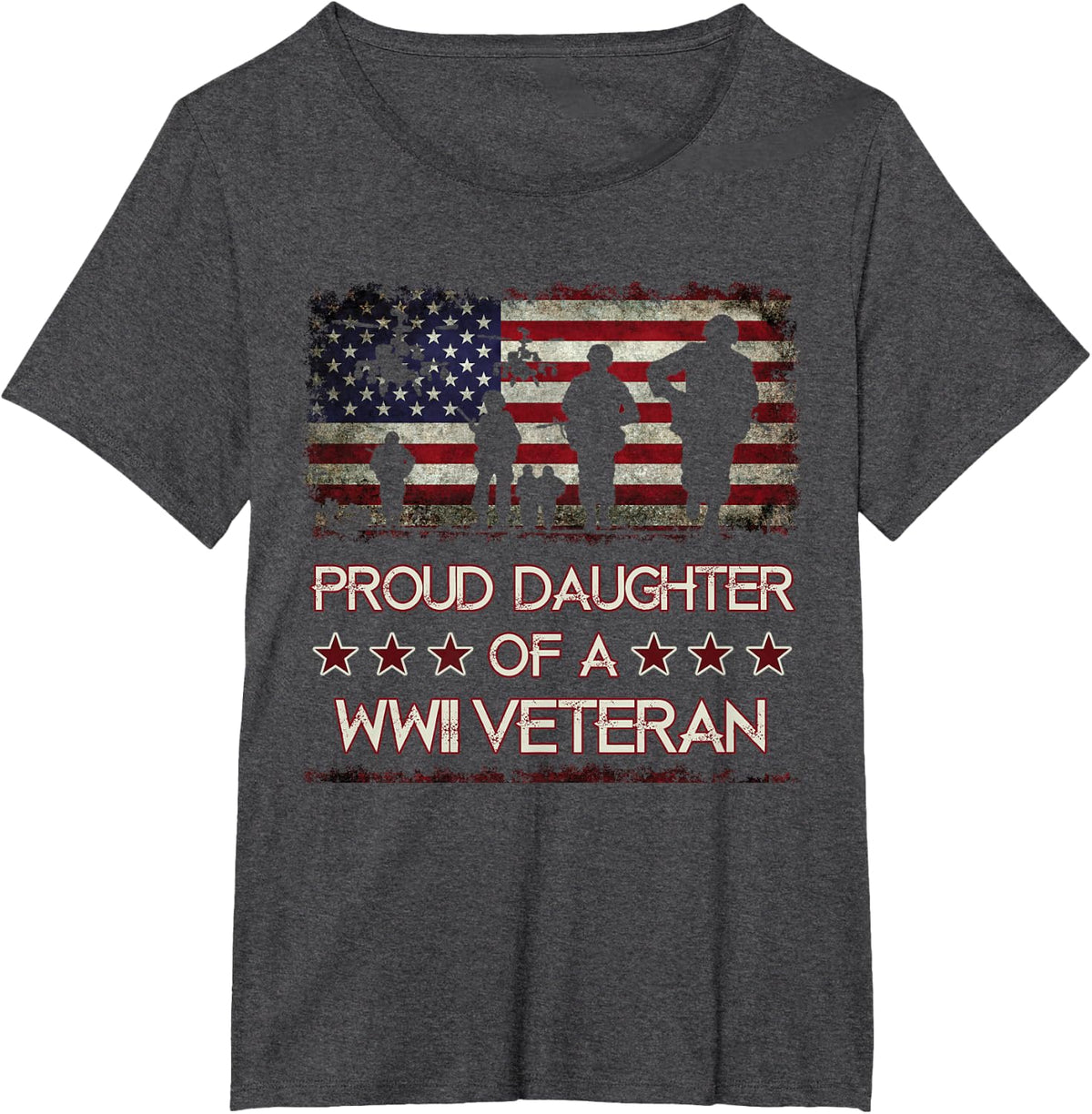 Proud Daughter of A WWII Veteran T-Shirts World War 2 Vet T-Shirt - Dark Heather Grey