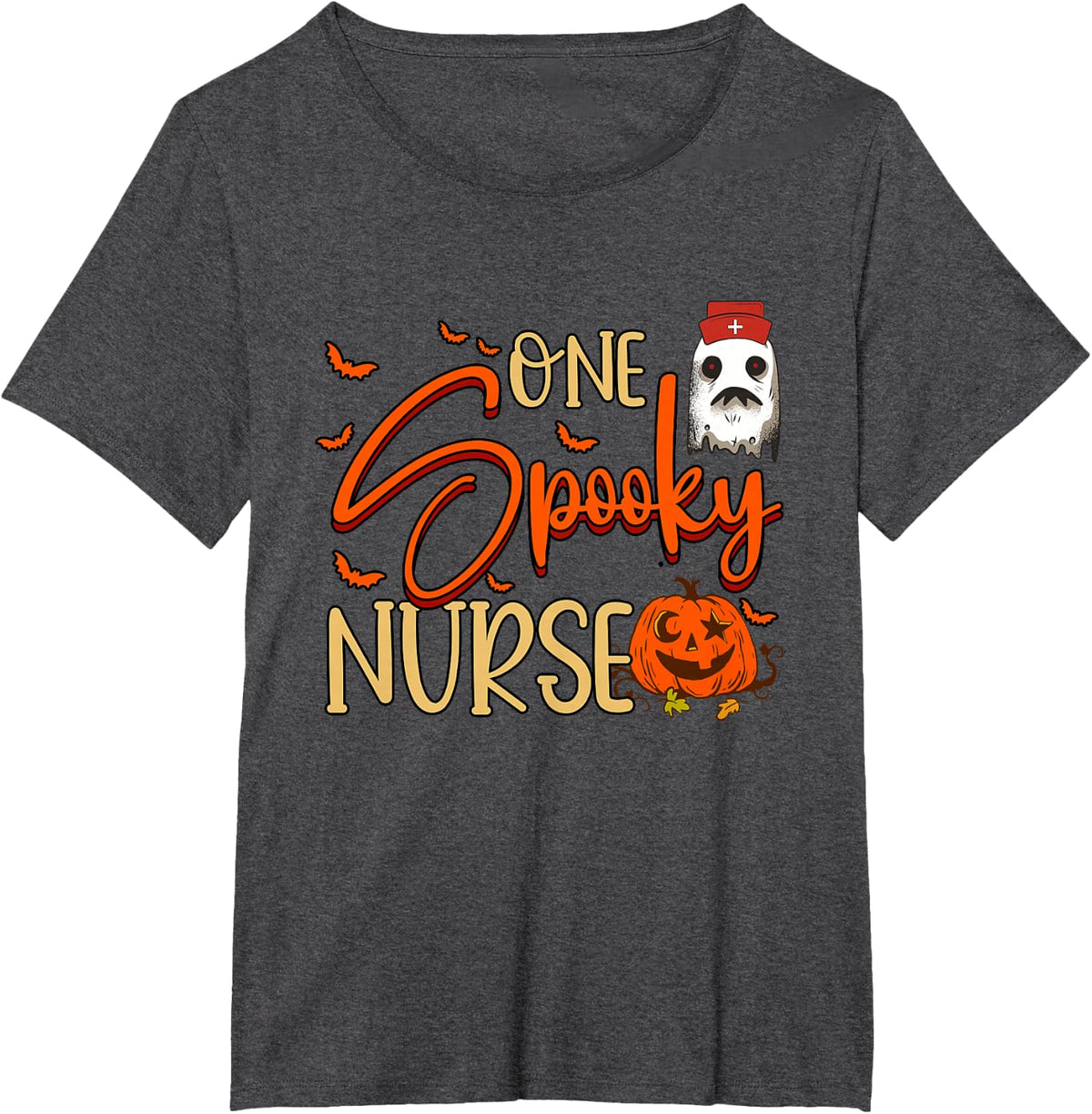 Happy Halloween One Spooky Nurse T-Shirt - Dark Heather Grey