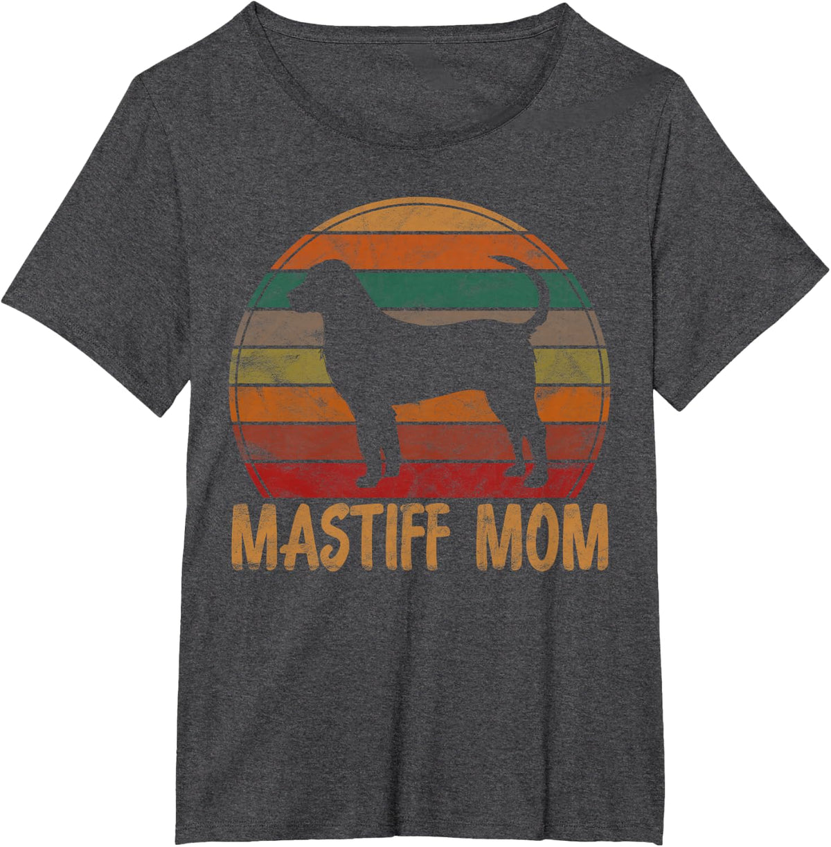 Retro Mastiff Mom Mastiffs Dog Owner Mother Pet Mama T-Shirt - Dark Heather Grey