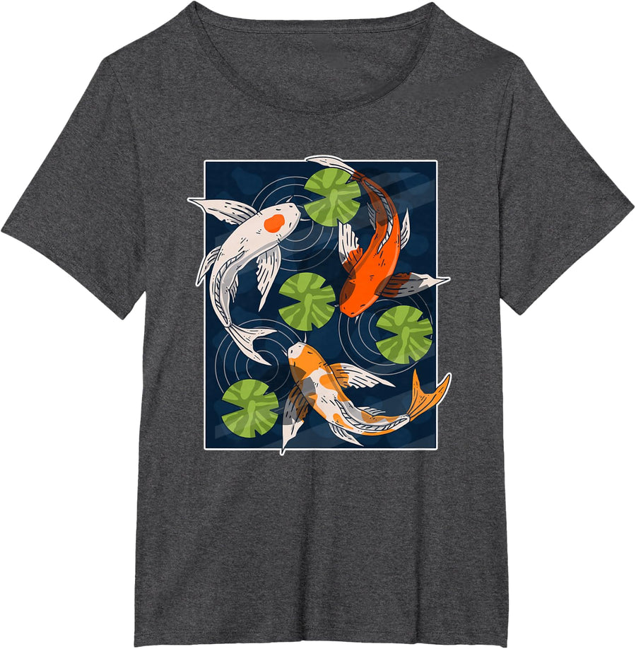 Koi Fish Lover Asian Japanese Carp Water Pond Animal Pet T-Shirt - Dark Heather Grey